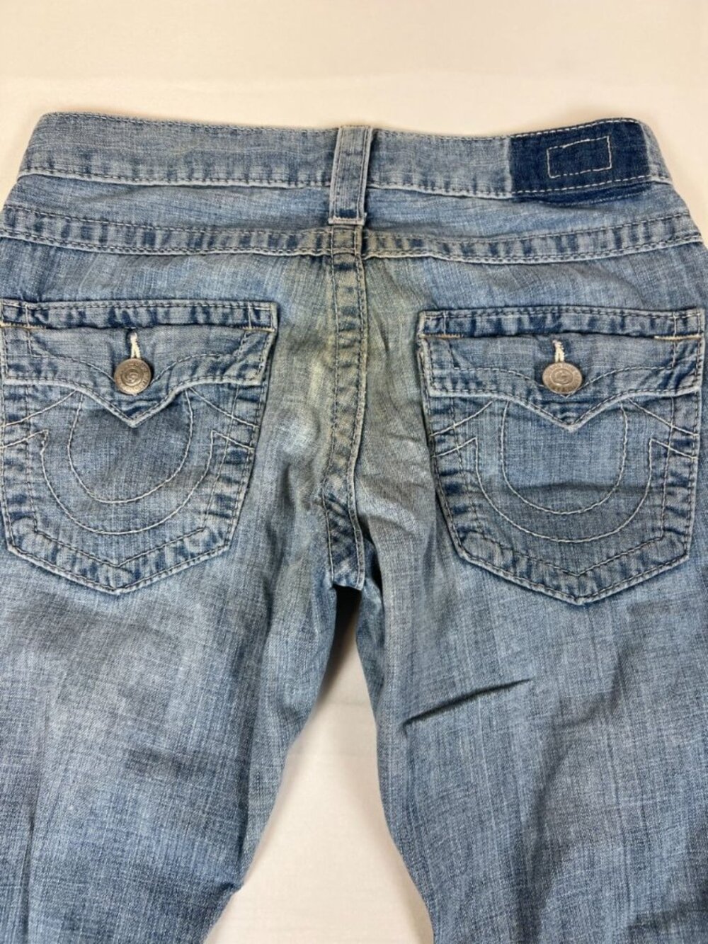 Vtg True Religion Women's Jeans Size 24 Blue Denim Flap Pocket Stitching Casual - Picture 4 of 12
